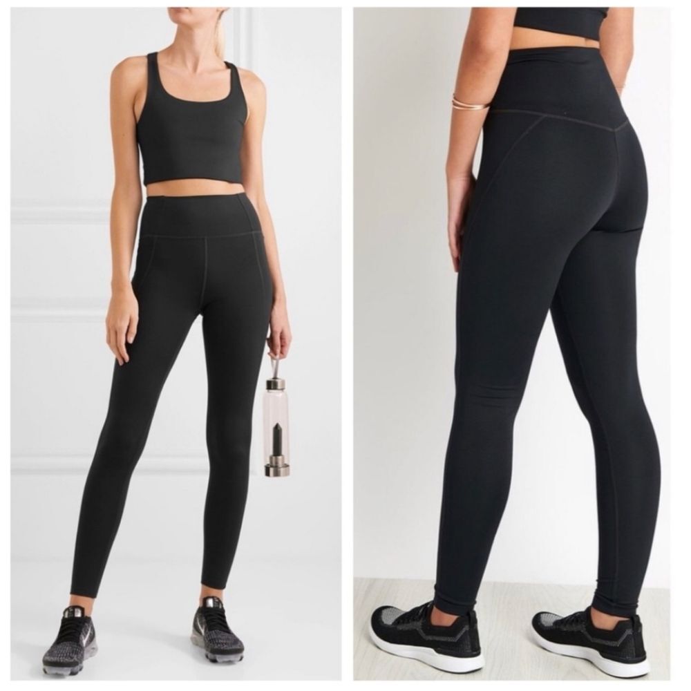 Girlfriend Collective High Rise Waisted Black Leggings M Medium Black